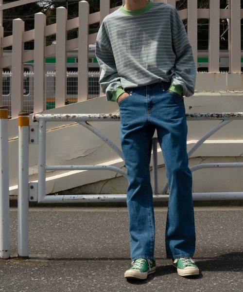 THE STANDARD（ザスタンダード）の「WEGO/デニムフレアパンツ（デニムパンツ・メンズ・ブラック/インディゴブルー/ライトインディゴブルー/ホワイト・SMALL/MEDIUM/LARGE）」の13枚目の写真