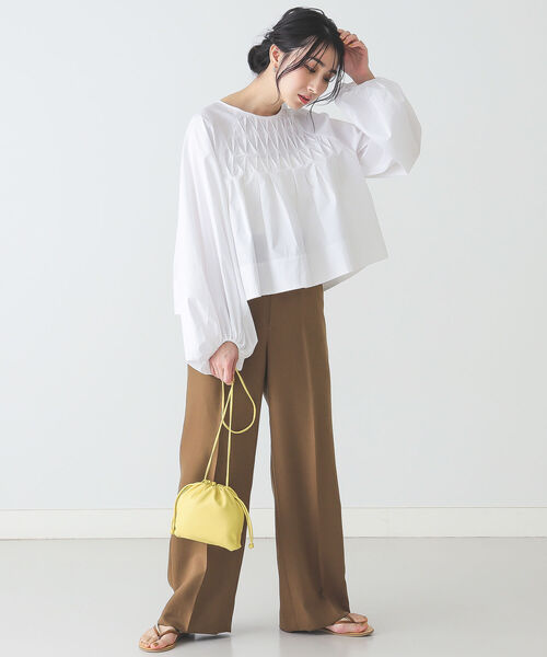 BEAMS LIGHTS（ビームスライツ）の「BEAMS LIGHTS / ソフトストレート パンツ（その他パンツ・レディース・ブラウン/オリーブ/イエロー系その他4・38/36）」の8枚目の写真