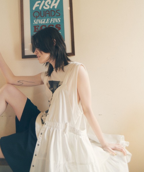 セール】前開きボリュームデニムマキシワンピース（ワンピース）｜LA