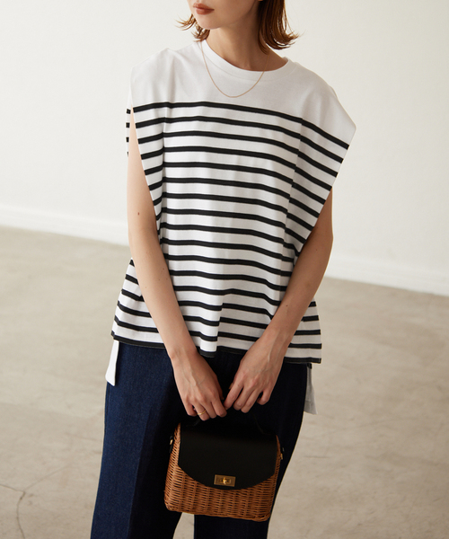 ルーズパネルボーダーTシャツスローブイエナ SLOBE IENA（スローブイエナ）の「ルーズパネルボーダーTシャツ◇（T