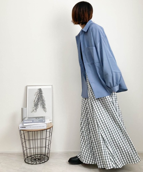 Anytime Songs（エニータイムソングス）の「ビッグシルエット 袖ギャザーシャツ（シャツ/ブラウス・メンズ・グリーン/グレイッシュブルー/グレイッシュベージュ/ホワイト/モカ/ブラック・MEDIUM/LARGE/X-LARGE）」の17枚目の写真