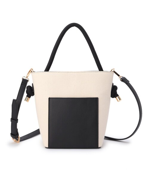 OPAQUE.CLIP（オペークドットクリップ）の「◆キャンバスコンビバケツトート【2WAY】（トートバッグ・レディース・ブラック/ライトベージュ・00）」の12枚目の写真