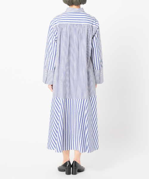 Simplicite（サンプリシテ）の「ストライプパターンシャツワンピース◆（ワンピース・レディース・ブラック/レッド/ブルー系その他・FREE）」の18枚目の写真