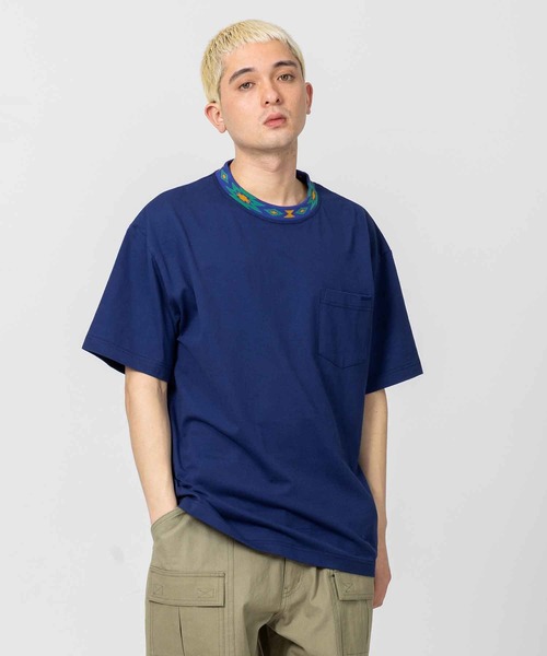 XLARGE（エクストララージ）の「JACQUARD RIB S/S POCKET TEE（Tシャツ/カットソー・メンズ・ネイビー/ブラック/オリーブ・S/M/XL/L）」の3枚目の写真