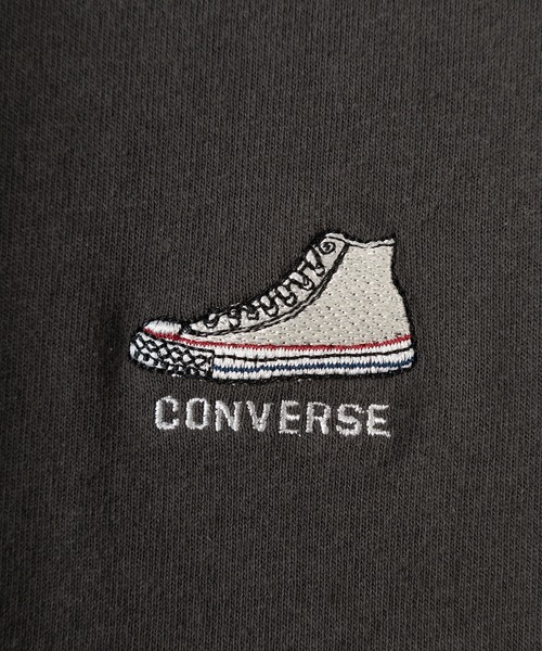CONVERSE（コンバース）の「【CONVERSE/コンバース】★限定カラー★ オーバーサイズ リブライン/リンガー/ ワンポイントロゴワッペン刺繍 クルーネックTシャツ/ 13色展開（Tシャツ/カットソー・レディース・ホワイト/アッシュグレー/ブラック/ベージュ/サックスブルー/グリーン/オートミール/ホワイト系その他/ブラック系その他/ブルーグリーン/スミクロ/グレイッシュブルー/ネイビー・M/L/XL）」の16枚目の写真