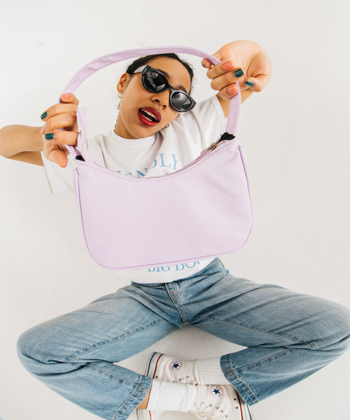 GIMME GIMME(ギミーギミー)の「【GIMME GIMME】Nylon mini shoulder bag gima22s001(ハンドバッグ・レディース・ライトグリーン/パープル/ブラック・FREE)」の3枚目の写真