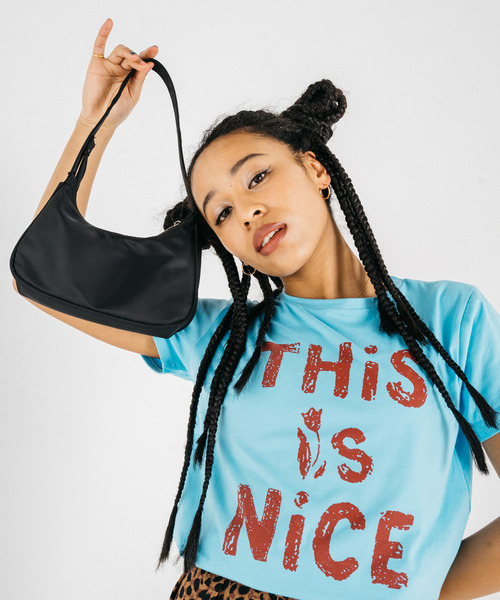 GIMME GIMME(ギミーギミー)の「【GIMME GIMME】Nylon mini shoulder bag gima22s001(ハンドバッグ・レディース・ライトグリーン/パープル/ブラック・FREE)」の2枚目の写真