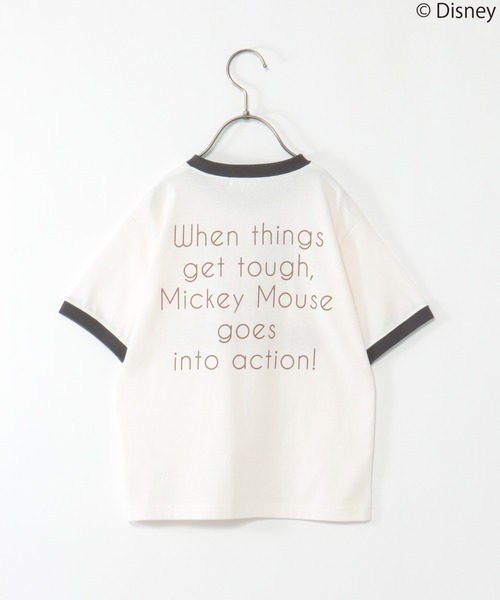 Disney(ディズニー)の「【キッズ】 Disney ディズニー ミッキーマウス/前後プリントリンガーTシャツ(100~150cm)(Tシャツ/カットソー・キッズ・ブラウン系その他/オフホワイト・120/130/140/150/100/110)」の5枚目の写真