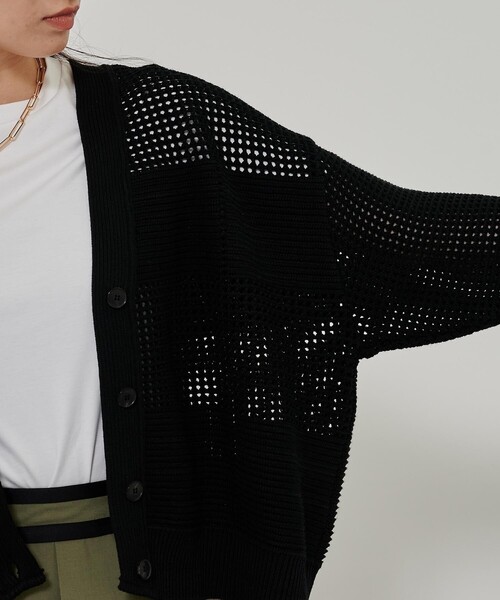 CITY TOKYO（シティトウキョウ）の「メッシュコントラストカーディガン（カーディガン/ボレロ・レディース・ブラック/ブルー/オレンジ・FREE）」の19枚目の写真