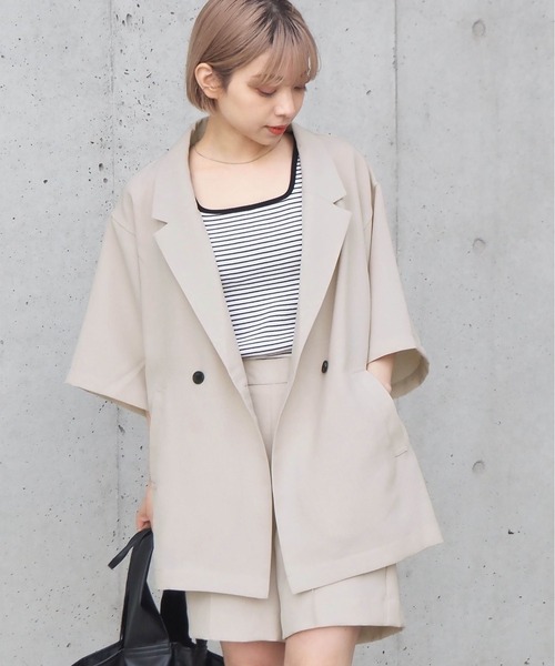 tiptop（ティップトップ）の「【セットアップ対応】リネンタッチテーラードジャケット（シャツ/ブラウス・レディース・ブラック/グリーン/アイボリー/ダークオレンジ/グリーン系その他・FREE）」の21枚目の写真