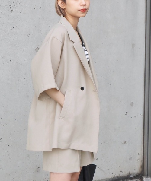 tiptop（ティップトップ）の「【セットアップ対応】リネンタッチテーラードジャケット（シャツ/ブラウス・レディース・ブラック/グリーン/アイボリー/ダークオレンジ/グリーン系その他・FREE）」の10枚目の写真