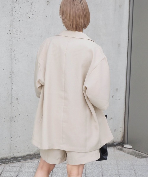 tiptop（ティップトップ）の「【セットアップ対応】リネンタッチテーラードジャケット（シャツ/ブラウス・レディース・ブラック/グリーン/アイボリー/ダークオレンジ/グリーン系その他・FREE）」の6枚目の写真