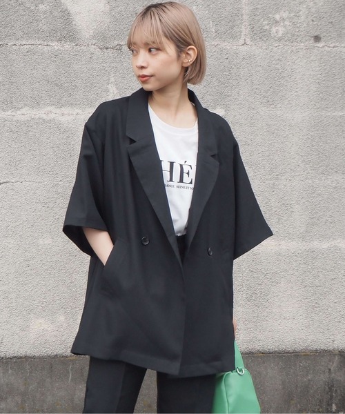 tiptop（ティップトップ）の「【セットアップ対応】リネンタッチテーラードジャケット（シャツ/ブラウス・レディース・ブラック/グリーン/アイボリー/ダークオレンジ/グリーン系その他・FREE）」の16枚目の写真