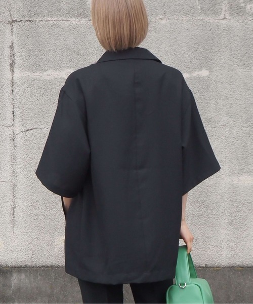 tiptop（ティップトップ）の「【セットアップ対応】リネンタッチテーラードジャケット（シャツ/ブラウス・レディース・ブラック/グリーン/アイボリー/ダークオレンジ/グリーン系その他・FREE）」の14枚目の写真