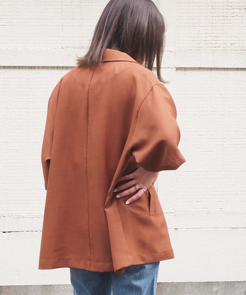 tiptop（ティップトップ）の「【セットアップ対応】リネンタッチテーラードジャケット（シャツ/ブラウス・レディース・ブラック/グリーン/アイボリー/ダークオレンジ/グリーン系その他・FREE）」の15枚目の写真