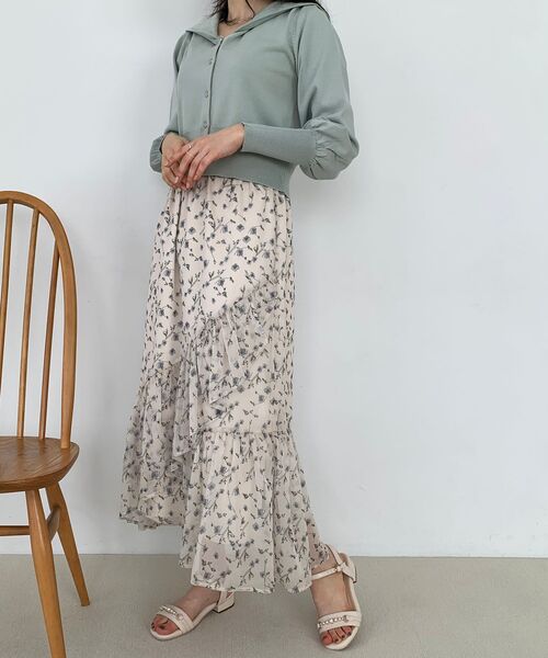 MAJESTIC LEGON(マジェスティックレゴン)の「セーラーカラーカーディガン(カーディガン/ボレロ・レディース・アイボリー/ライトグリーン・MEDIUM)」の20枚目の写真