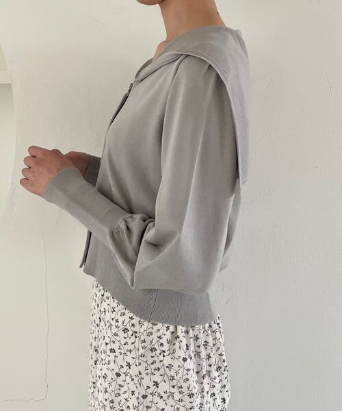 MAJESTIC LEGON(マジェスティックレゴン)の「セーラーカラーカーディガン(カーディガン/ボレロ・レディース・アイボリー/ライトグリーン・MEDIUM)」の18枚目の写真