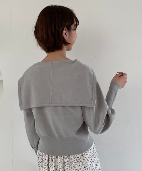 MAJESTIC LEGON(マジェスティックレゴン)の「セーラーカラーカーディガン(カーディガン/ボレロ・レディース・アイボリー/ライトグリーン・MEDIUM)」の8枚目の写真