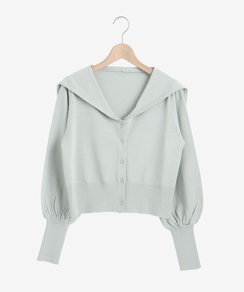 MAJESTIC LEGON(マジェスティックレゴン)の「セーラーカラーカーディガン(カーディガン/ボレロ・レディース・アイボリー/ライトグリーン・MEDIUM)」の12枚目の写真