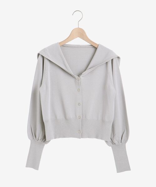 MAJESTIC LEGON(マジェスティックレゴン)の「セーラーカラーカーディガン(カーディガン/ボレロ・レディース・アイボリー/ライトグリーン・MEDIUM)」の15枚目の写真