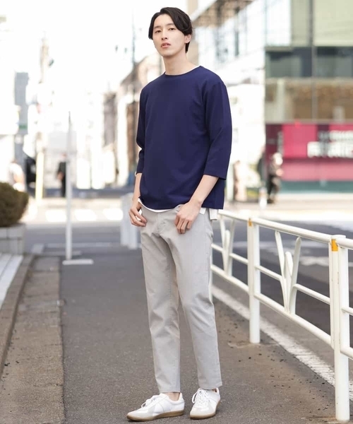 a.v.v（アーヴェヴェ）の「【S-XXL/2SET】梨地レイヤードカットソー[WEB限定サイズ]（アンサンブル・メンズ・ネイビー/ピンク/ミント/ライトグレー・44/46/48/50/52）」の7枚目の写真