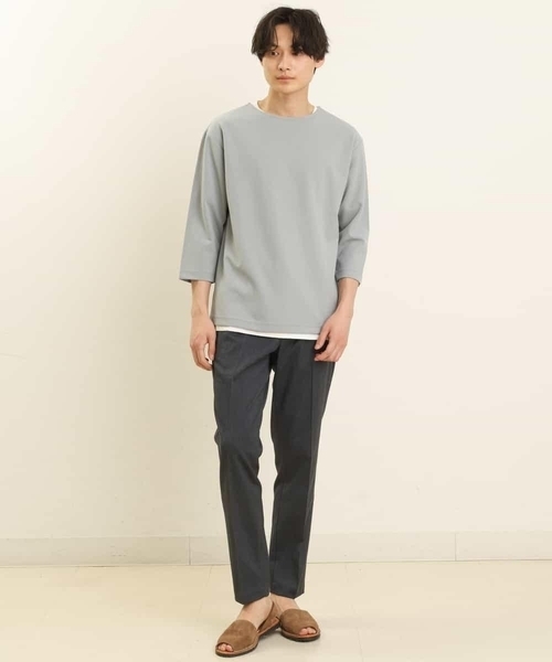 a.v.v（アーヴェヴェ）の「【S-XXL/2SET】梨地レイヤードカットソー[WEB限定サイズ]（アンサンブル・メンズ・ネイビー/ピンク/ミント/ライトグレー・44/46/48/50/52）」の8枚目の写真