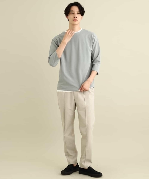 a.v.v（アーヴェヴェ）の「【S-XXL/2SET】梨地レイヤードカットソー[WEB限定サイズ]（アンサンブル・メンズ・ネイビー/ピンク/ミント/ライトグレー・44/46/48/50/52）」の11枚目の写真