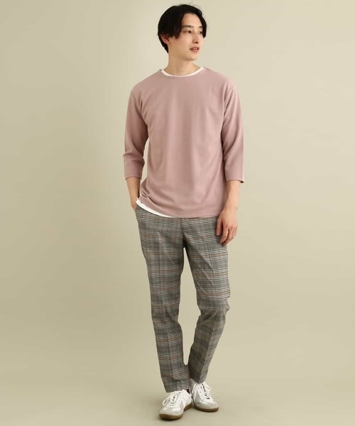 a.v.v（アーヴェヴェ）の「【S-XXL/2SET】梨地レイヤードカットソー[WEB限定サイズ]（アンサンブル・メンズ・ネイビー/ピンク/ミント/ライトグレー・44/46/48/50/52）」の12枚目の写真