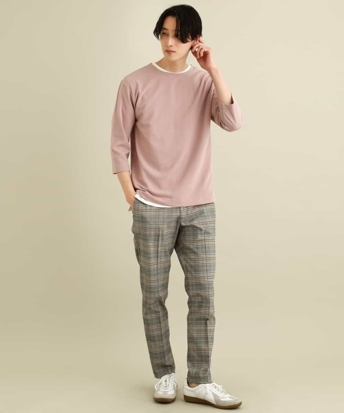 a.v.v（アーヴェヴェ）の「【S-XXL/2SET】梨地レイヤードカットソー[WEB限定サイズ]（アンサンブル・メンズ・ネイビー/ピンク/ミント/ライトグレー・44/46/48/50/52）」の14枚目の写真