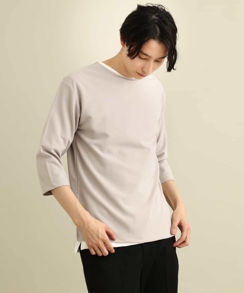 a.v.v（アーヴェヴェ）の「【S-XXL/2SET】梨地レイヤードカットソー[WEB限定サイズ]（アンサンブル・メンズ・ネイビー/ピンク/ミント/ライトグレー・44/46/48/50/52）」の18枚目の写真
