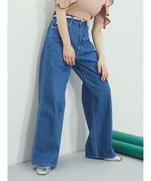 ハイウエストワイドデニムパンツ