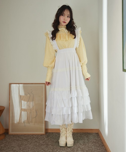 Swankiss（スワンキス）の「HN furifuri cotton LS/K（スカート・レディース・ホワイト/ピンク/ブラック・FREE）」の10枚目の写真