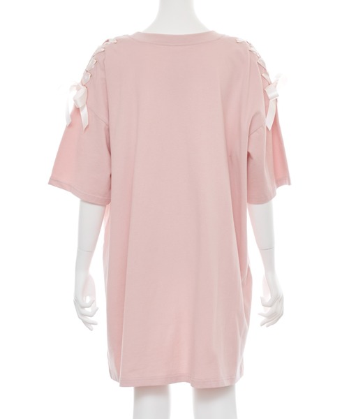 Secret Honey（シークレットハニー）の「目隠しウサギプリントビッグシルエットTシャツ（Tシャツ/カットソー・レディース・オフホワイト/ピンク/ブルー/ブラック・FREE）」の18枚目の写真