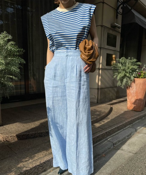 OVER SHOULDER BORDER TOP（Tシャツ/カットソー）｜Ameri