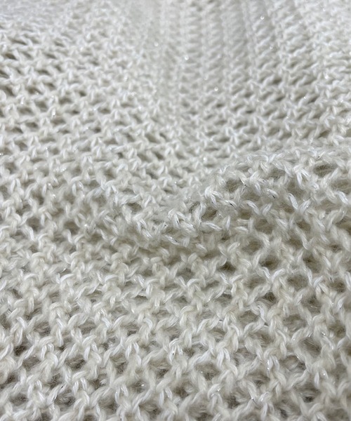 DAY CLOSET（デイ クローゼット）の「レディース　ドルマンスリーブメッシュニットトップス（その他トップス・レディース・ブラック/オフホワイト・S-M/L-XL）」の6枚目の写真