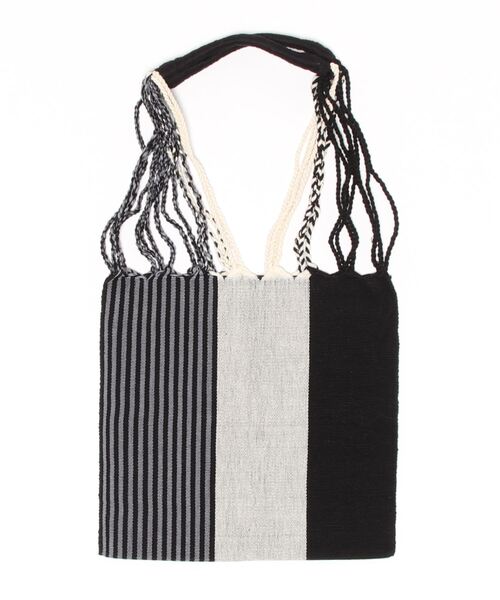 salle de bal（サルデバル）の「ストライプ ハンモックバッグ トートバッグ RAB hammock bag（トートバッグ・レディース・ベージュ/ホワイト/ブラック/オレンジ・FREE）」の8枚目の写真