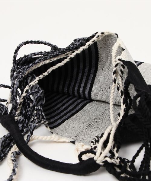 salle de bal（サルデバル）の「ストライプ ハンモックバッグ トートバッグ RAB hammock bag（トートバッグ・レディース・ベージュ/ホワイト/ブラック/オレンジ・FREE）」の7枚目の写真