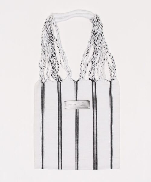 salle de bal（サルデバル）の「ストライプ ハンモックバッグ トートバッグ RAB hammock bag（トートバッグ・レディース・ベージュ/ホワイト/ブラック/オレンジ・FREE）」の17枚目の写真