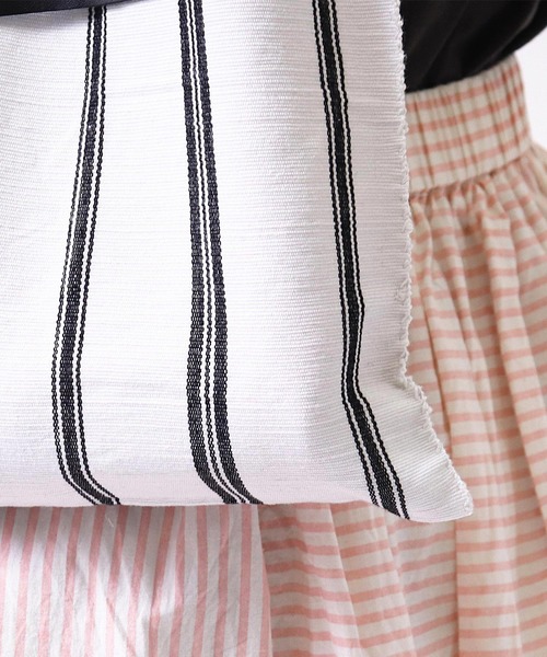 salle de bal（サルデバル）の「ストライプ ハンモックバッグ トートバッグ RAB hammock bag（トートバッグ・レディース・ベージュ/ホワイト/ブラック/オレンジ・FREE）」の12枚目の写真