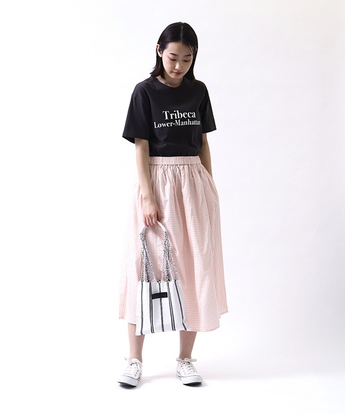 salle de bal（サルデバル）の「ストライプ ハンモックバッグ トートバッグ RAB hammock bag（トートバッグ・レディース・ベージュ/ホワイト/ブラック/オレンジ・FREE）」の13枚目の写真