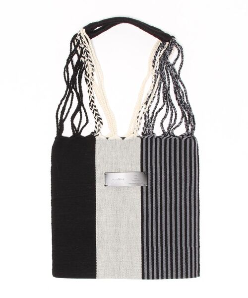 salle de bal（サルデバル）の「ストライプ ハンモックバッグ トートバッグ RAB hammock bag（トートバッグ・レディース・ベージュ/ホワイト/ブラック/オレンジ・FREE）」の21枚目の写真