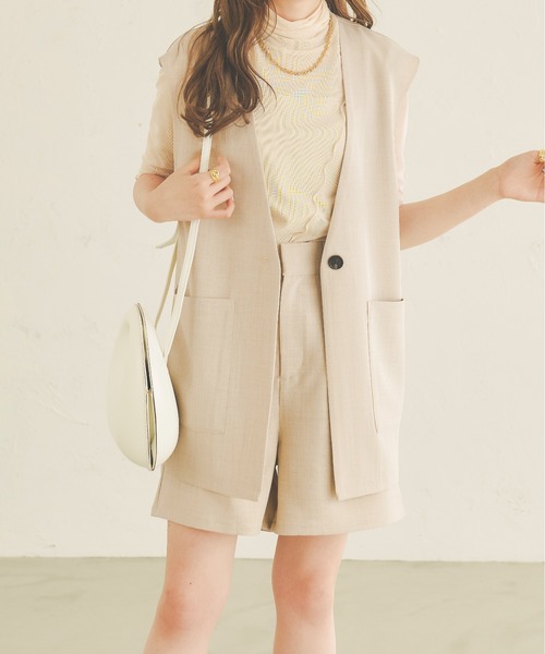 Ambre Neige（アンブルネージュ）の「リネンライクショートパンツ／【WEB/EC限定商品】（その他パンツ・レディース・ベージュ/アイボリー・FREE）」の6枚目の写真