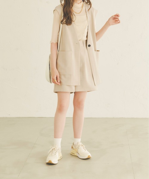 Ambre Neige（アンブルネージュ）の「リネンライクショートパンツ／【WEB/EC限定商品】（その他パンツ・レディース・ベージュ/アイボリー・FREE）」の5枚目の写真