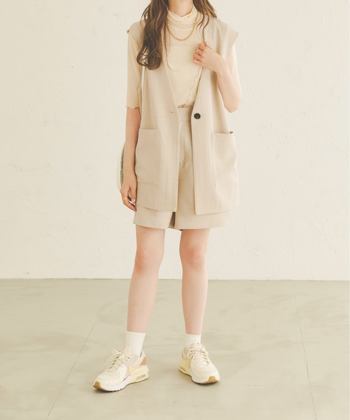 Ambre Neige（アンブルネージュ）の「リネンライクショートパンツ／【WEB/EC限定商品】（その他パンツ・レディース・ベージュ/アイボリー・FREE）」の10枚目の写真