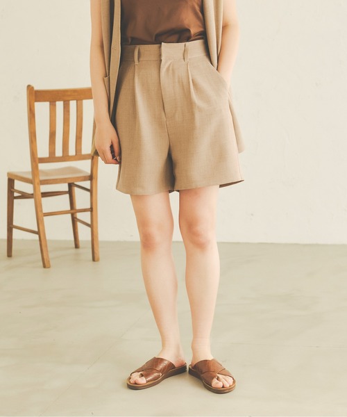 Ambre Neige（アンブルネージュ）の「リネンライクショートパンツ／【WEB/EC限定商品】（その他パンツ・レディース・ベージュ/アイボリー・FREE）」の4枚目の写真