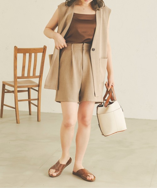 Ambre Neige（アンブルネージュ）の「リネンライクショートパンツ／【WEB/EC限定商品】（その他パンツ・レディース・ベージュ/アイボリー・FREE）」の11枚目の写真