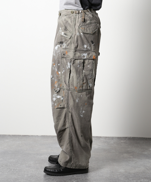 JOURNAL STANDARD J.S HOMESTEAD（ジャーナルスタンダードホームステッド）の「【j.s.homestead】HSM-51 BACK SATIN PAINT CARGO（カーゴパンツ・メンズ・カーキ・MEDIUM/LARGE）」の4枚目の写真