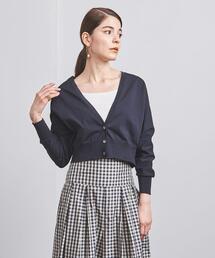 P Vネック ショート ドルマンスリーブ カーディガン