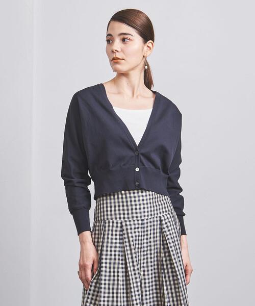 UNITED ARROWS(ユナイテッドアローズ)の「P Vネック ショート ドルマンスリーブ カーディガン(カーディガン/ボレロ・レディース・ネイビー/オフホワイト/イエロー・FREE)」の18枚目の写真