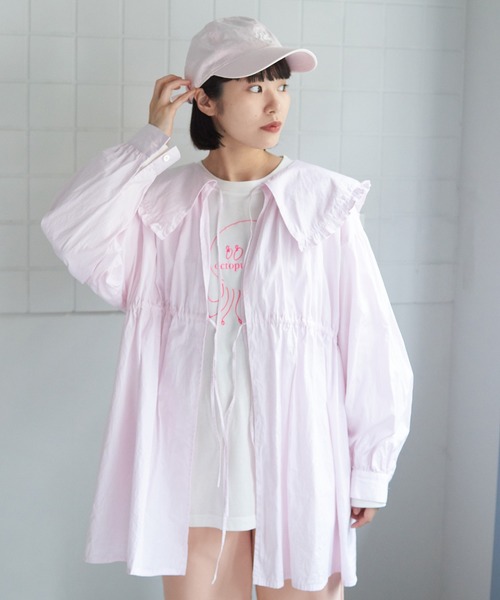 bulle de savon(ビュルデサボン)の「stripe puri ブラウス(シャツ/ブラウス・レディース・ブルー/ピンク・FREE)」の1枚目の写真